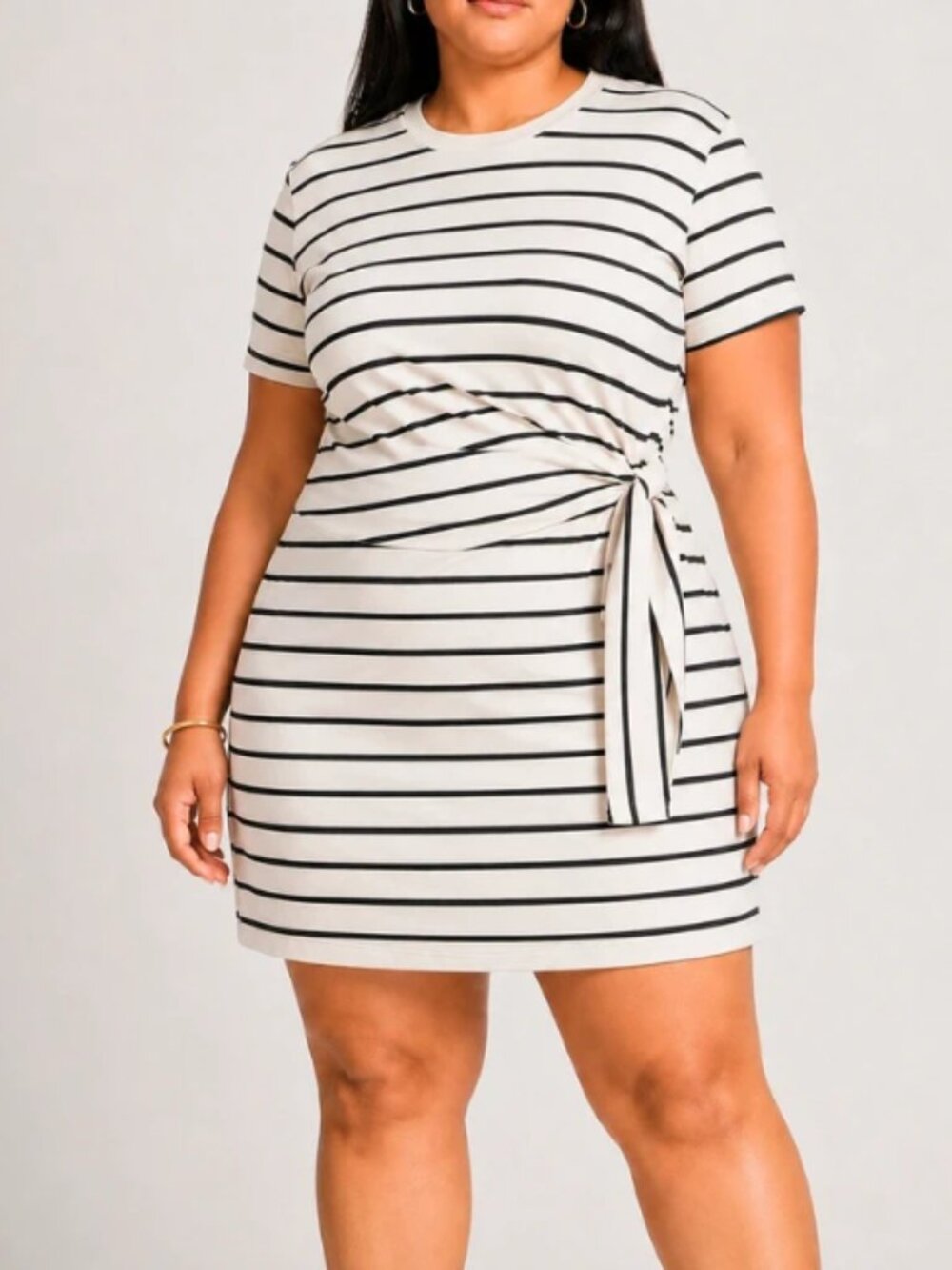 Terra & Sky Women's Plus Front Twist Dress with Short Sleeves Size 3XL
